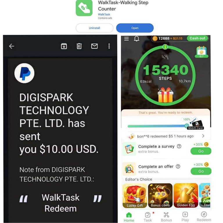 CashWalk Referral Code - Step Counter & Rewards 21 Hi, I’m using WalkTask to earn money by walking every day. Enter my invitation code: DVG6EC ,and you’ll receive a bonus of up to $10! The bonus has no requirements and will be automatically transferred to your PayPal within minutes! Google Play: https://play.google.com/store/apps/details?id=com.walktask.app App Store: https://apps.apple.com/us/app/walktask-walk-work-gets-paid/id6636529552