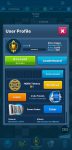 Crypto Idle Miner User Profile Menu