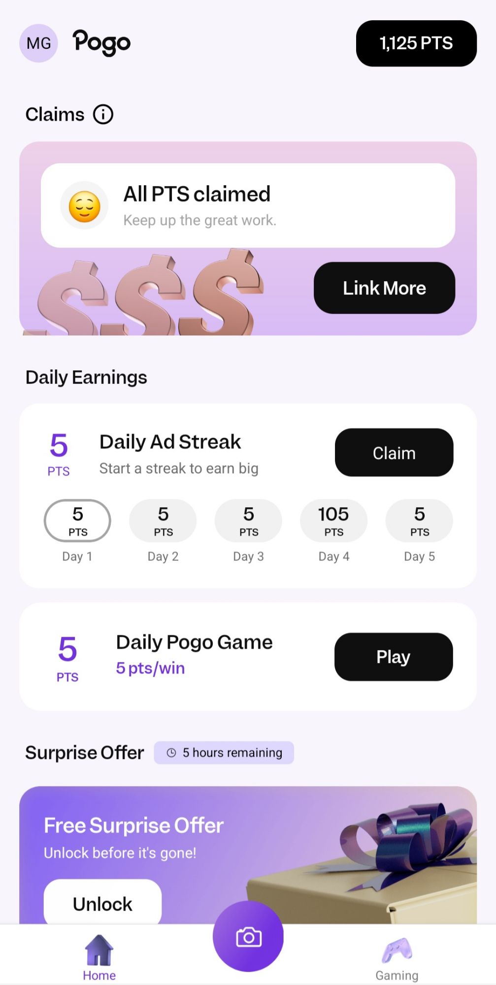 Pogo Rewards Interface