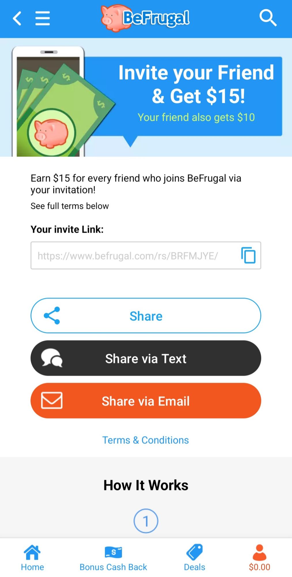 BeFrugal Referral Program