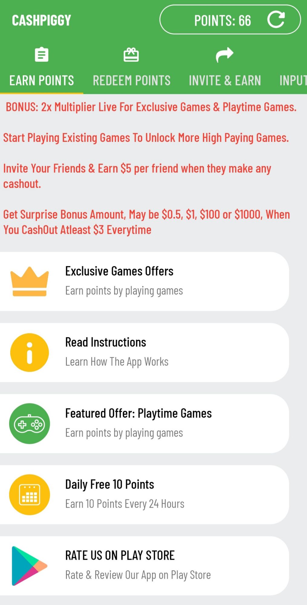 CashPiggy Payout History and Confirmation