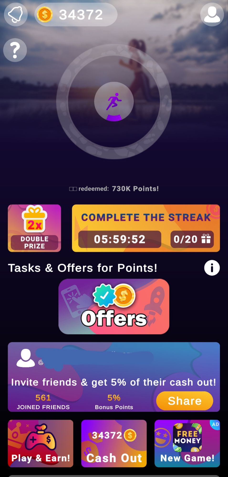 CashWalk Step Counter Home