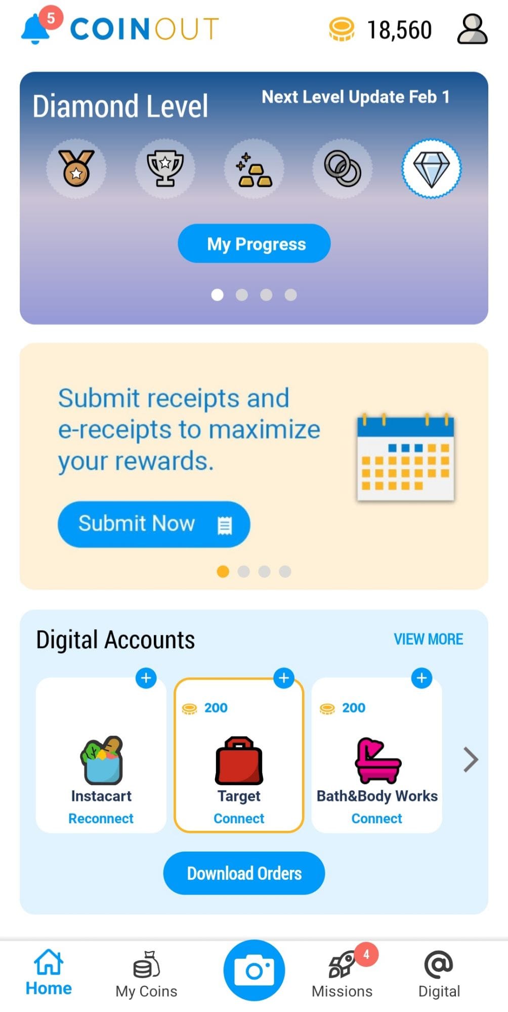 CoinOut Scan Receipt