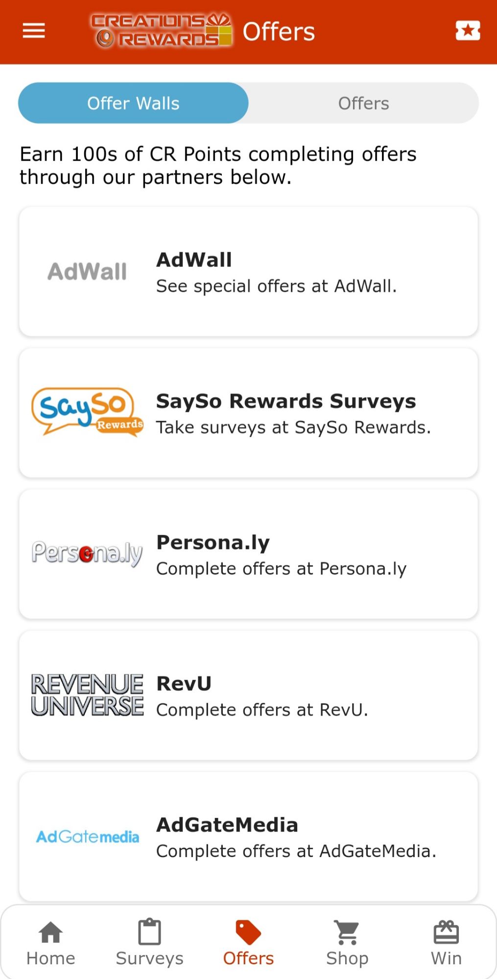 CreationsRewards Survey Opportunities