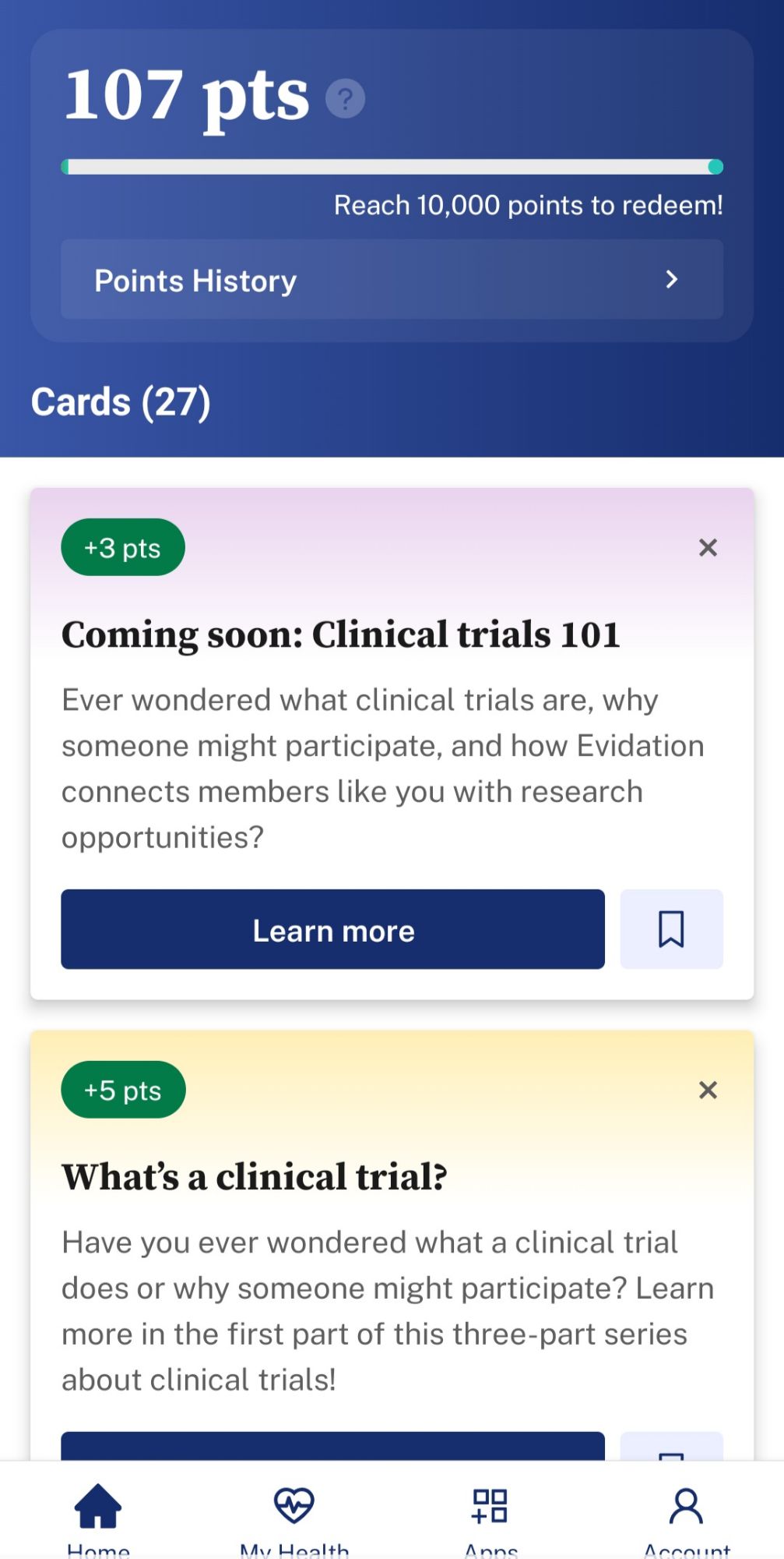 Evidation Screenshot 1