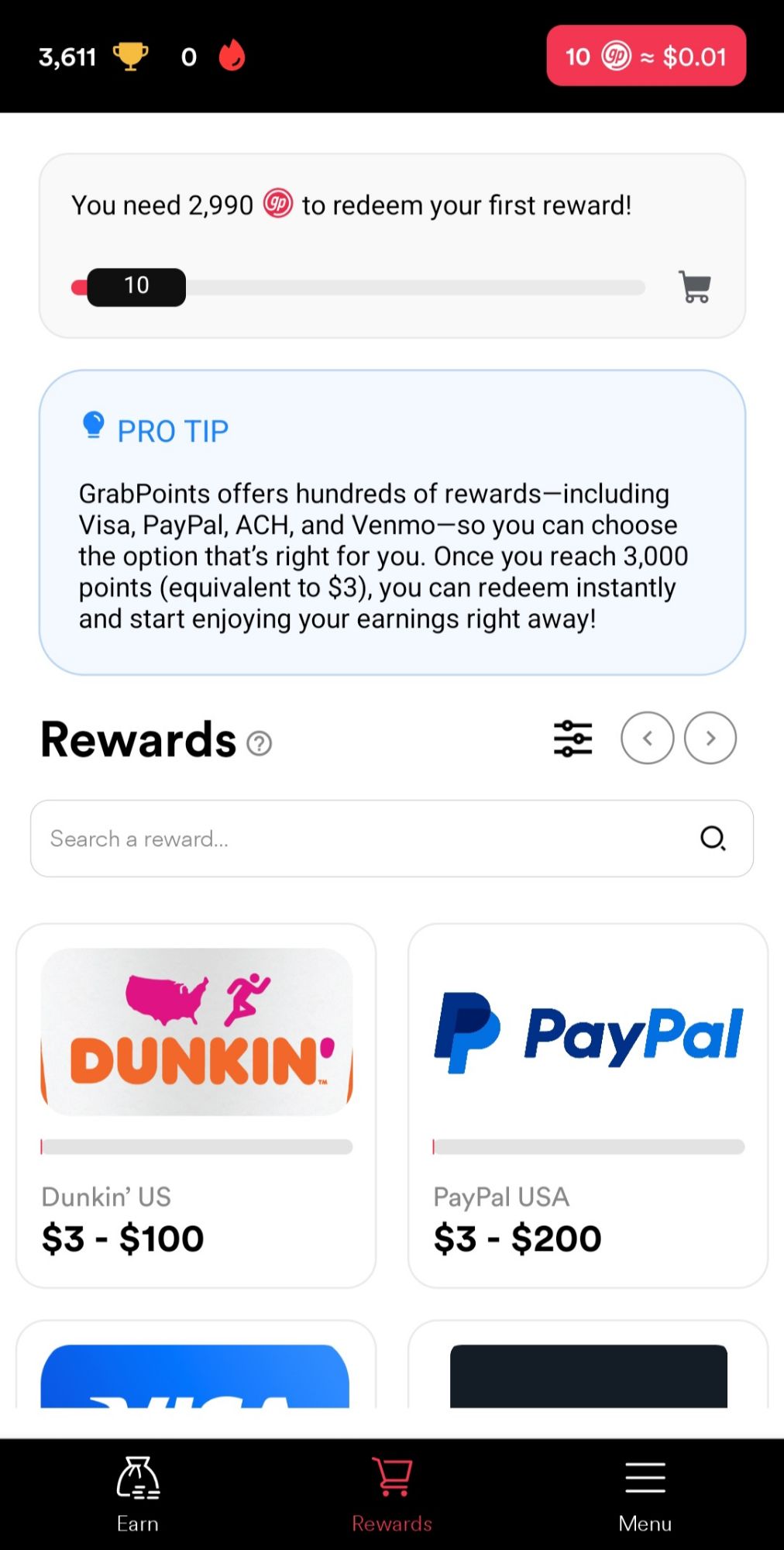 GrabPoints Rewards Catalog