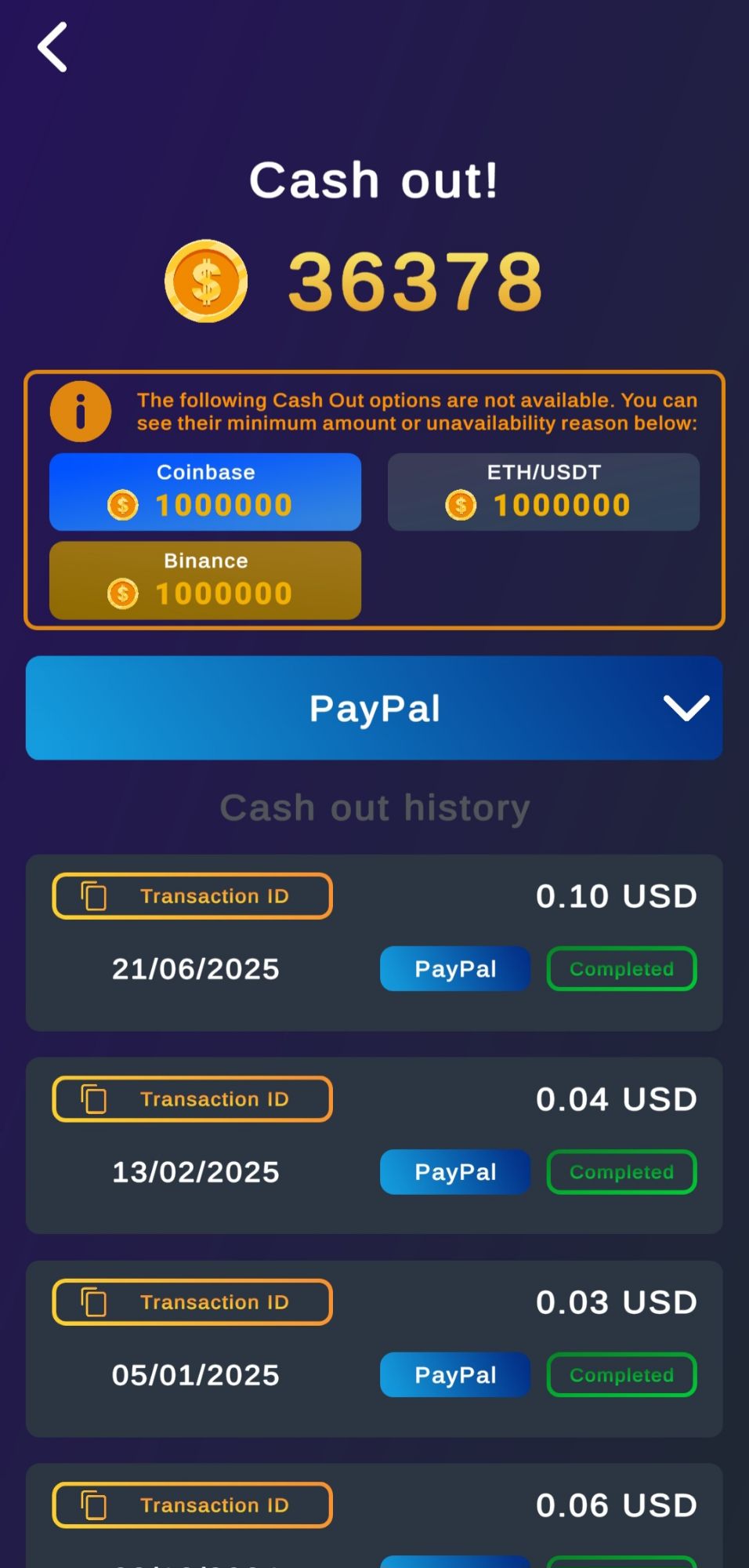 Juicy Cash Point History