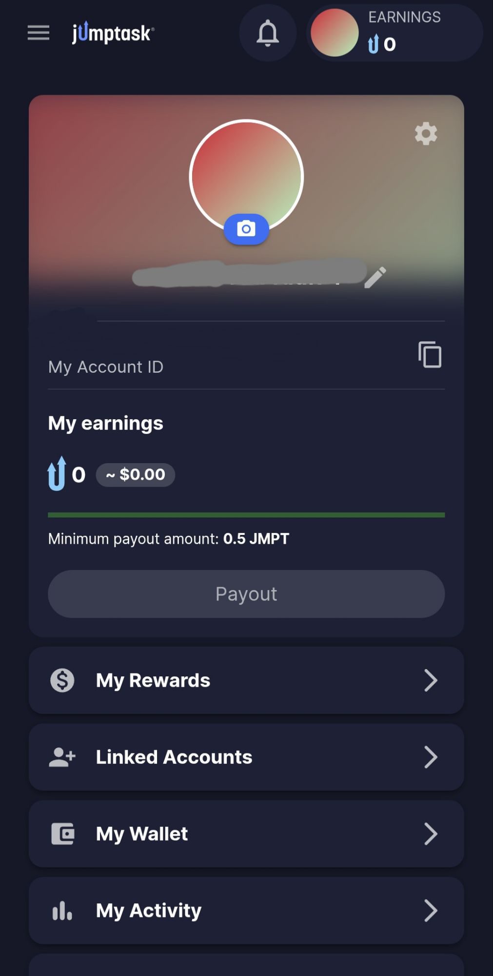 JumpTask Withdrawal History