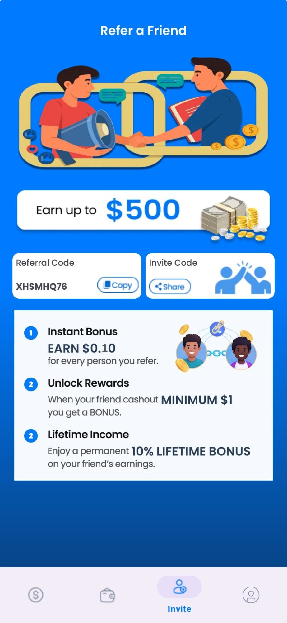 Lucky Surveys Payout Menu