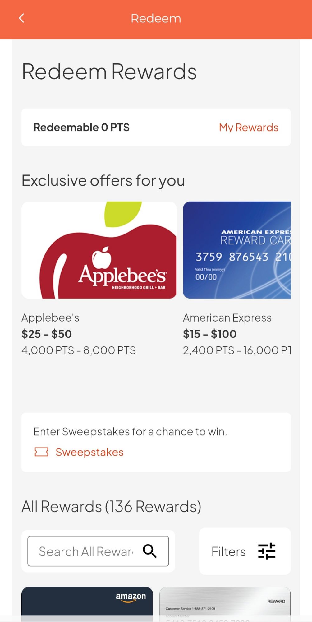 MyPoints Redemption Catalog