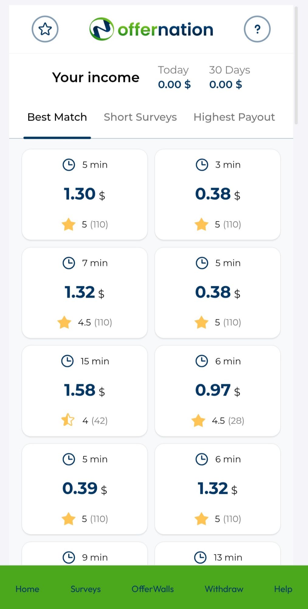 OfferNation Payout Options