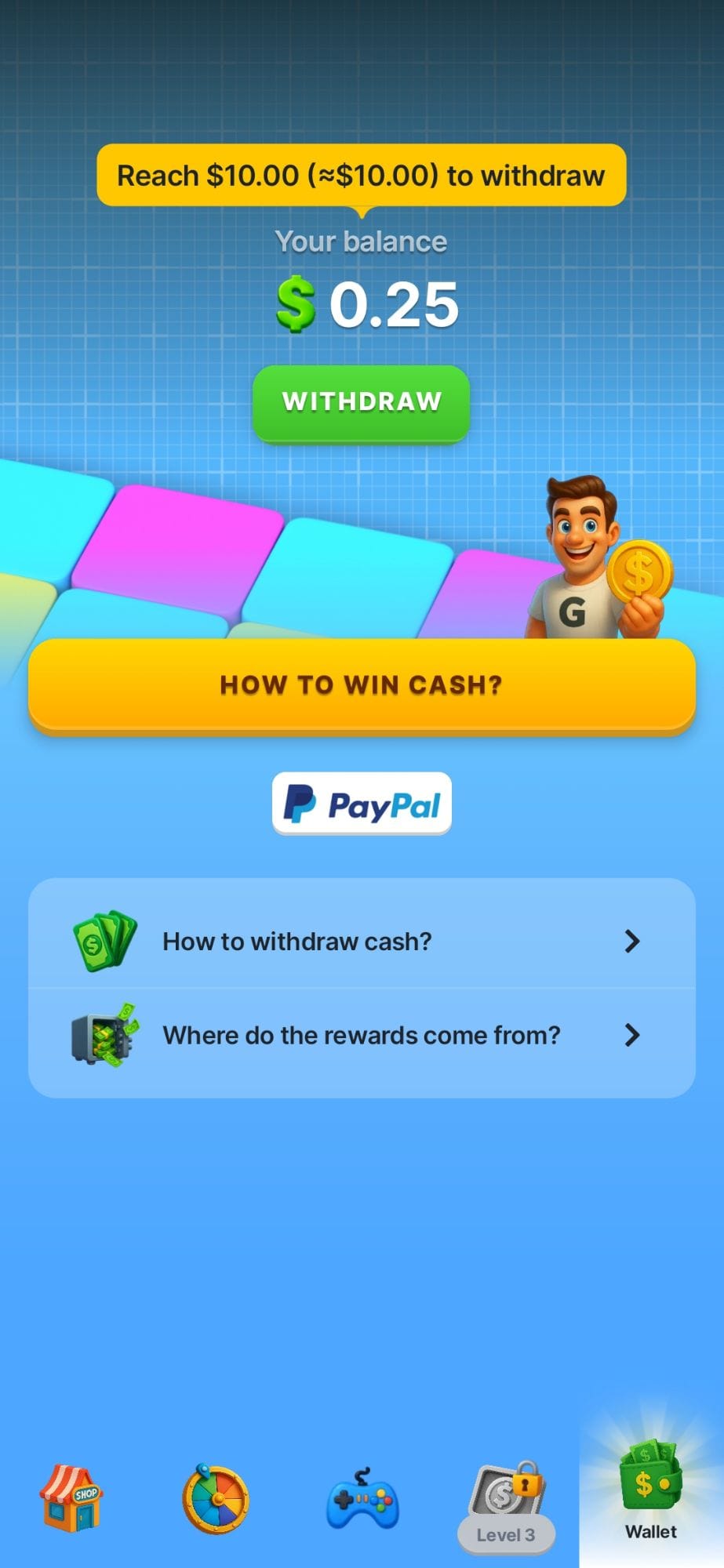 Withdrawal Dashboard PayPal