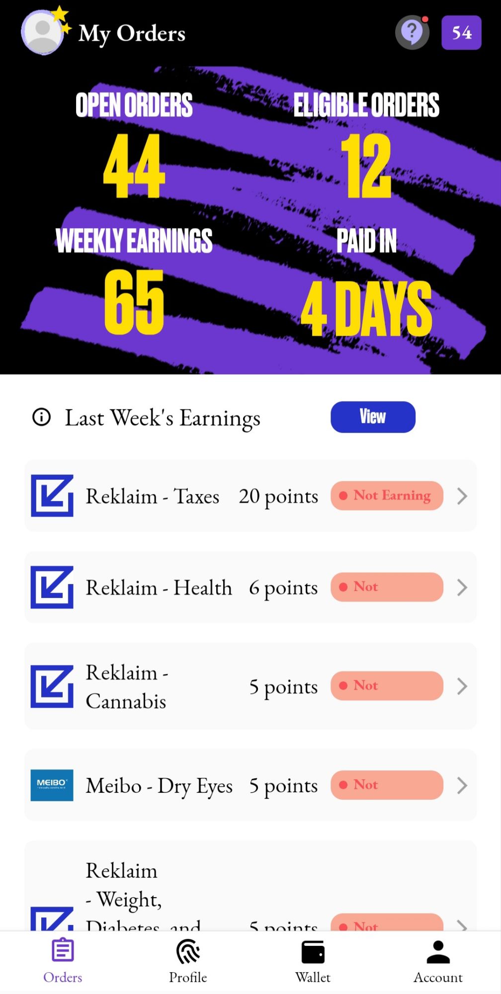 Reklaim Points Dashboard