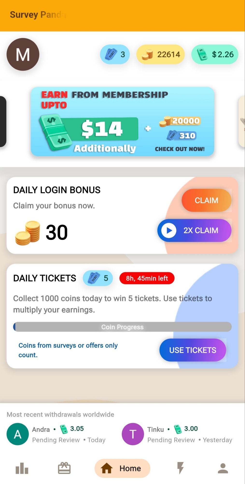 Survey Panda App Welcome Screen