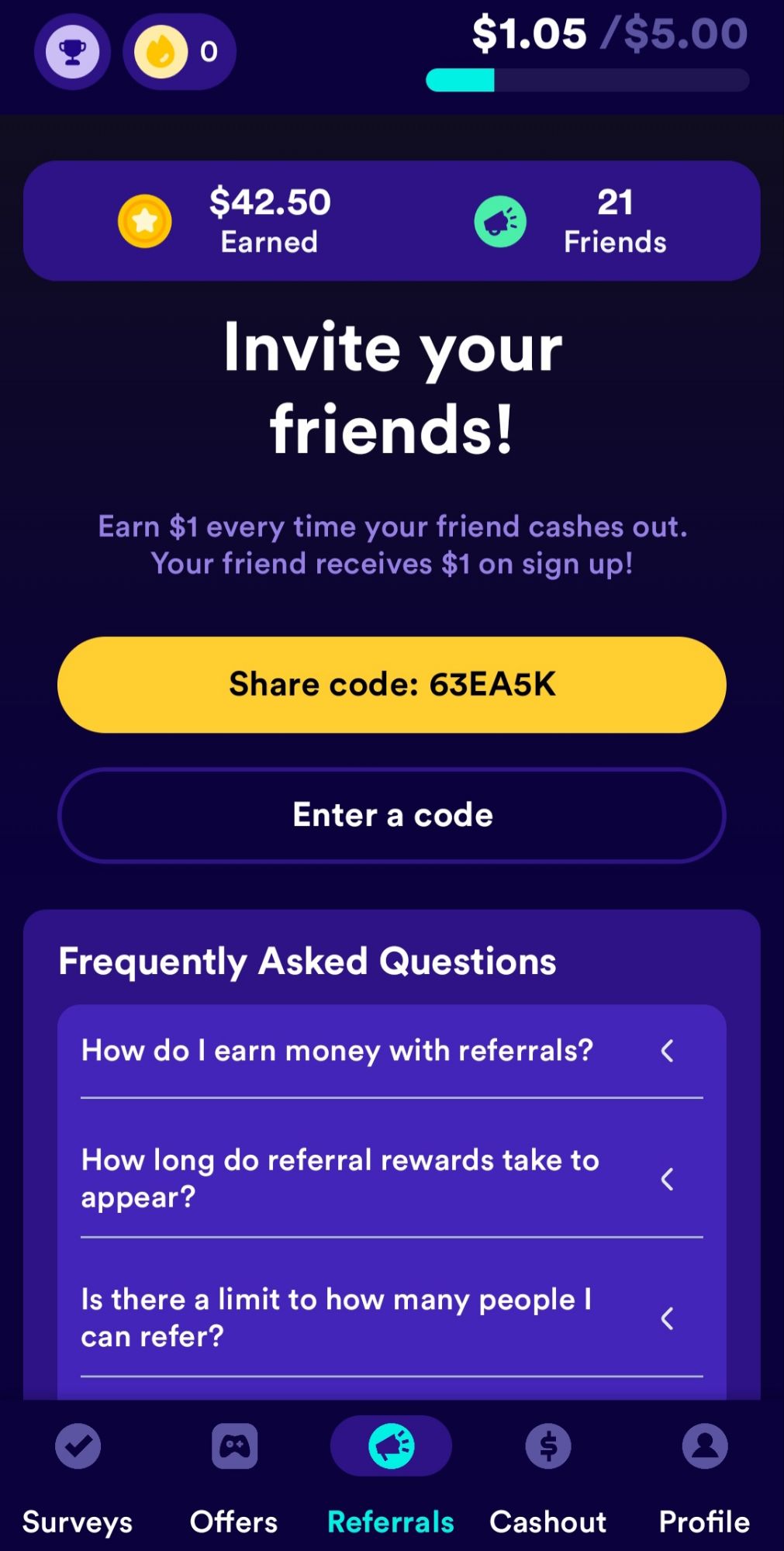Survey Spin Referral Screen