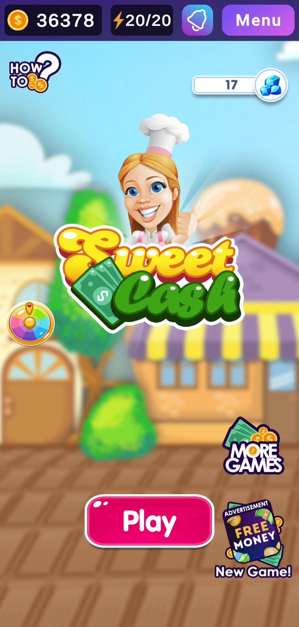 Sweet Cash Gameplay Interface