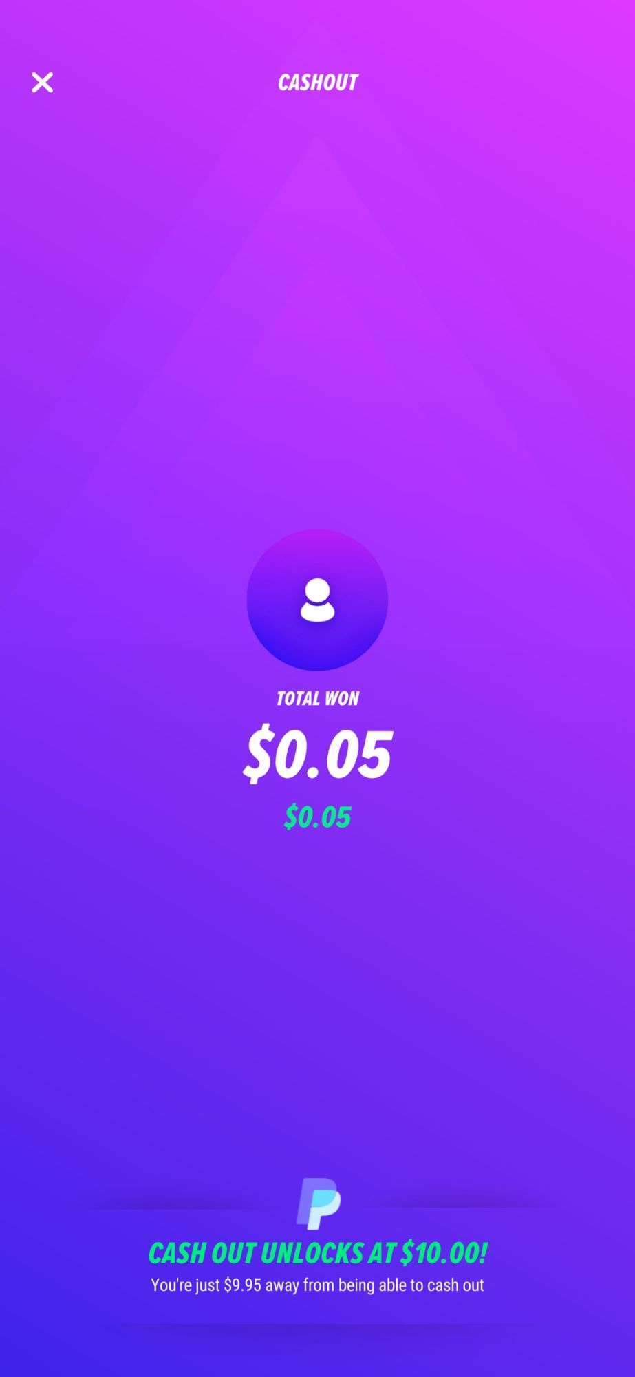 TallyUP Cashout Screen