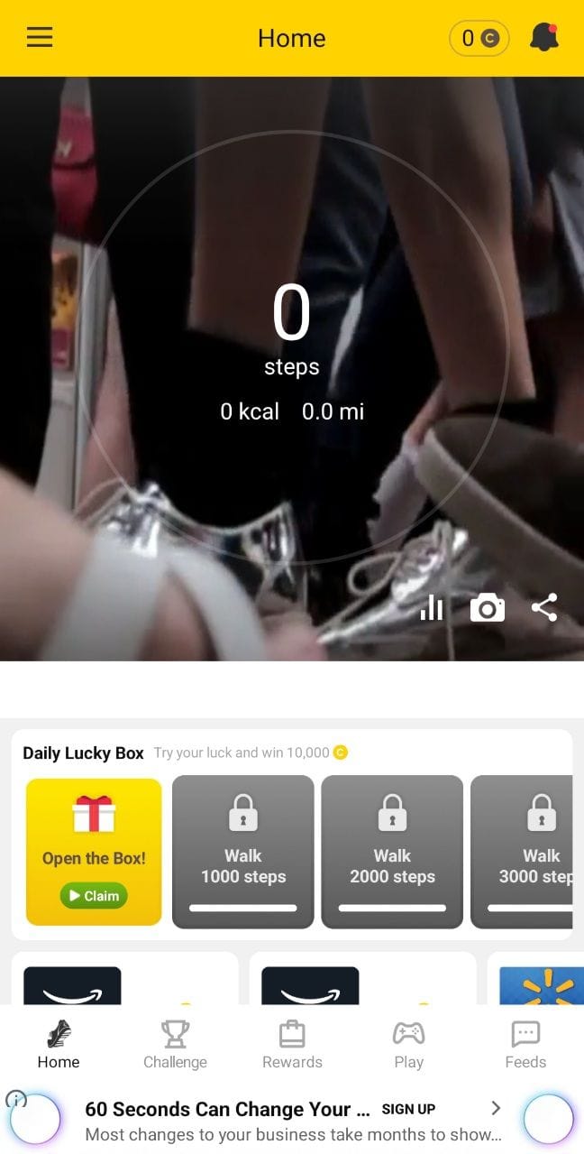 CashWalk App Step Tracker Interface