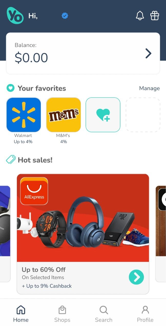Cashyo App Deals Screen
