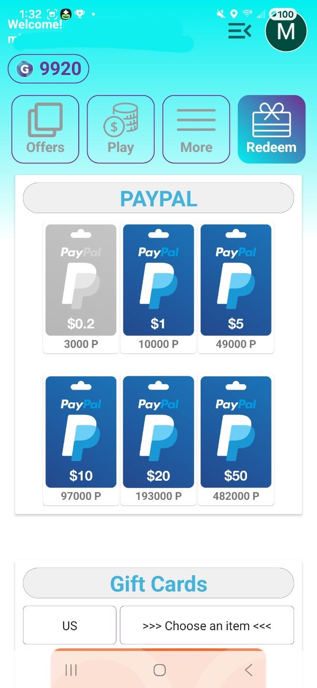 GReward Rewards Catalog