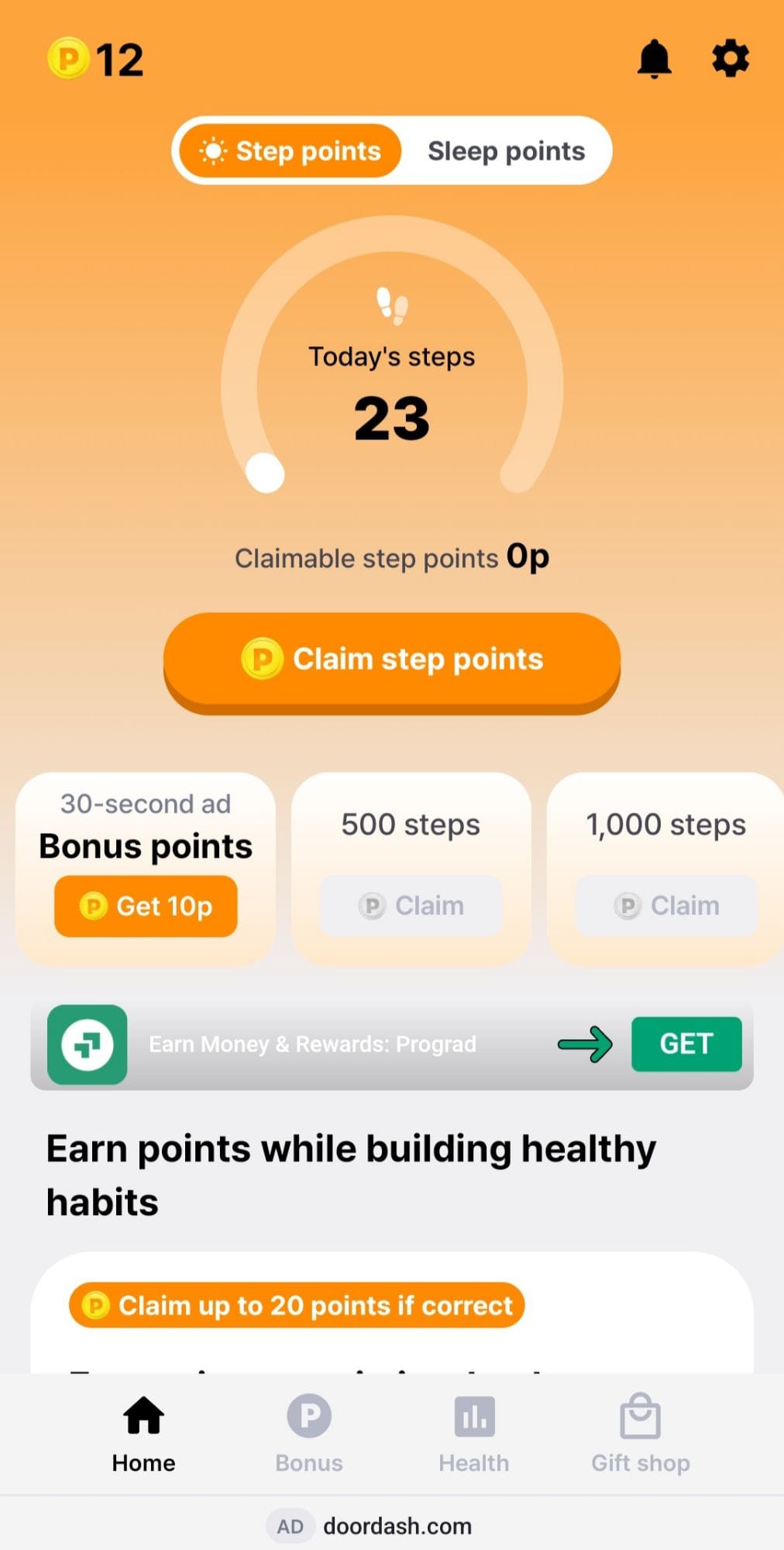 Moneywalk Step Counter Dashboard