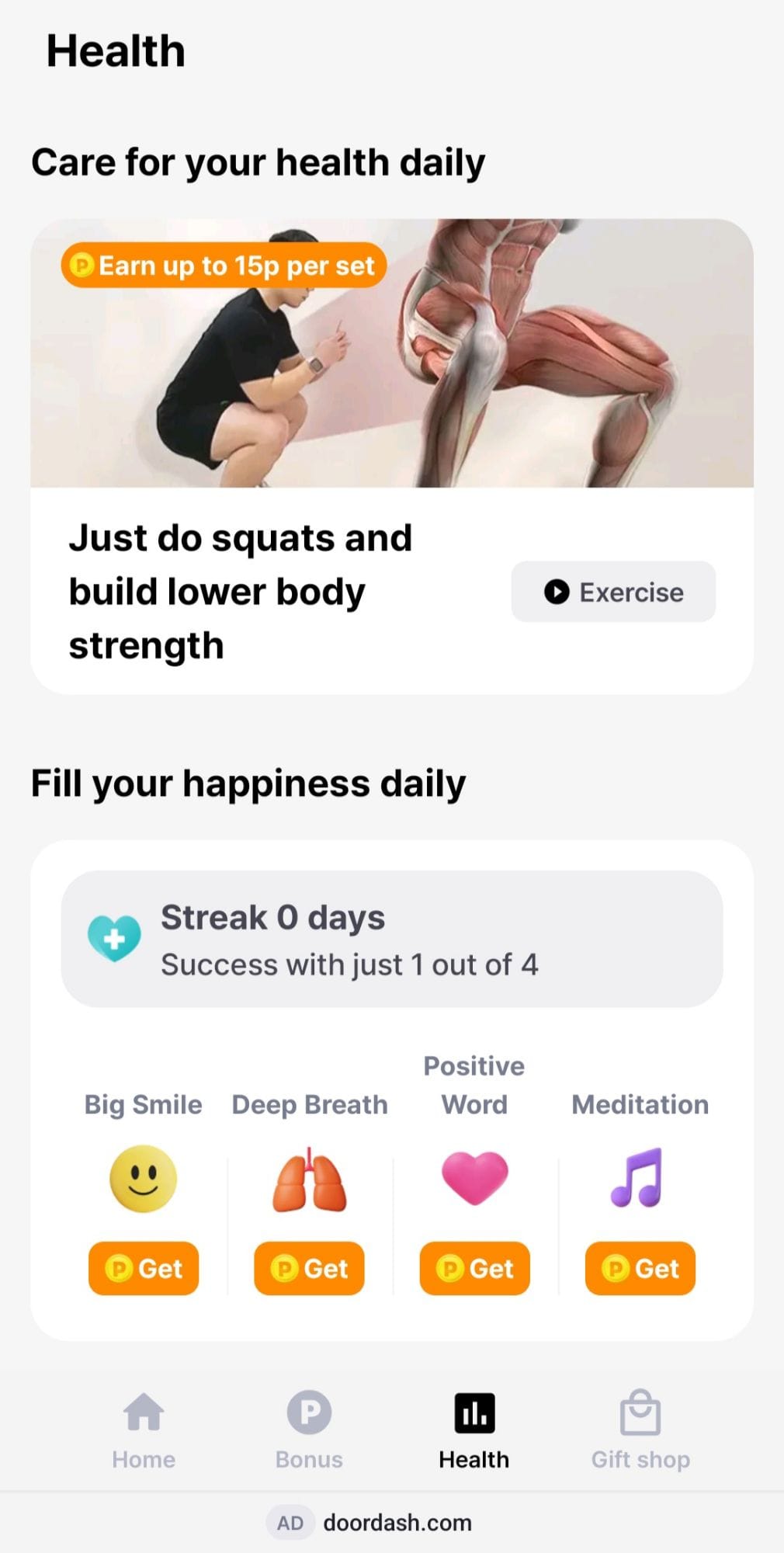 Moneywalk Bonus Points Screen