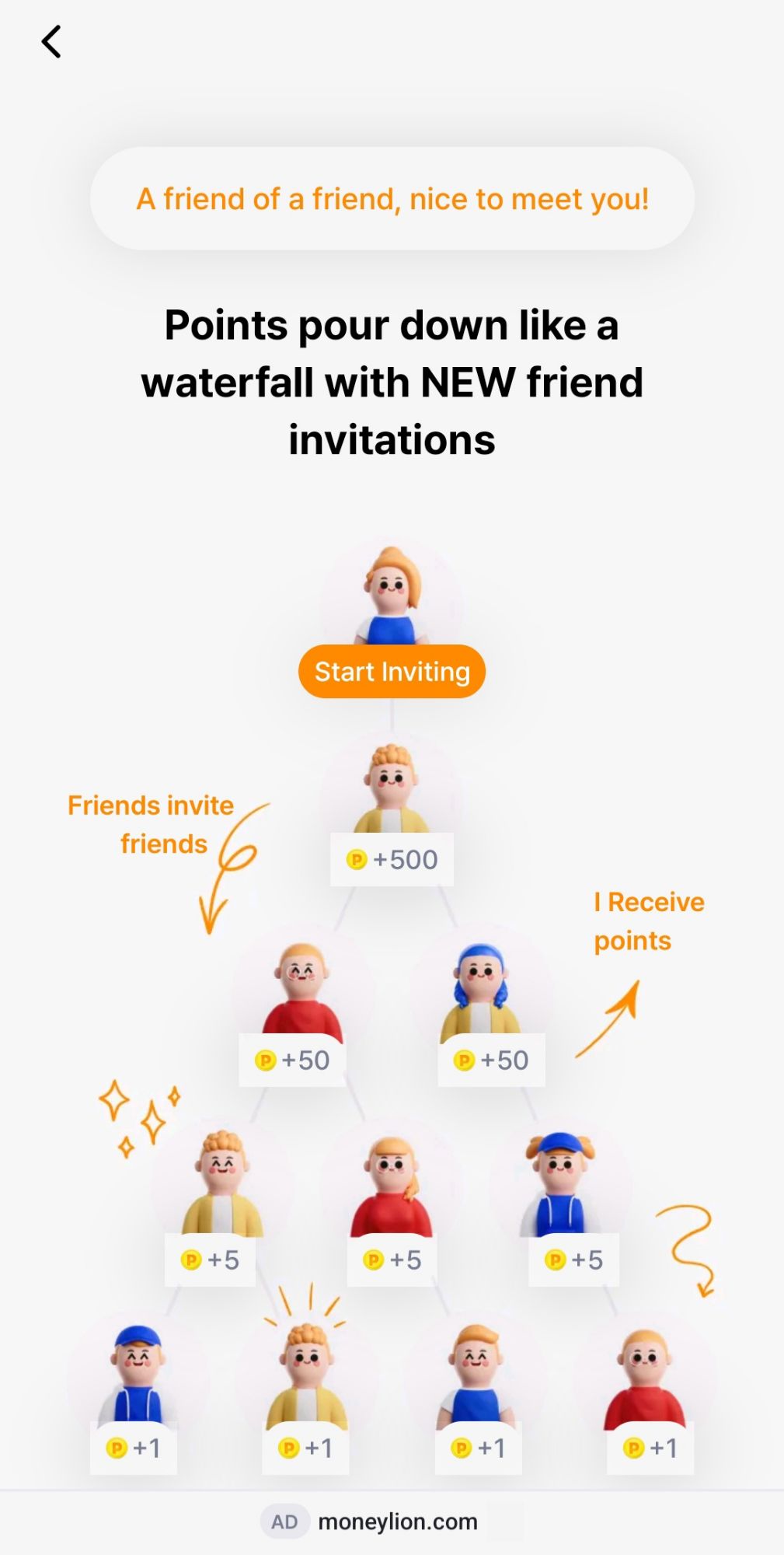 Moneywalk Referral Codes, Links & Invite Bonuses 7 Moneywalk Referral Invite Screen