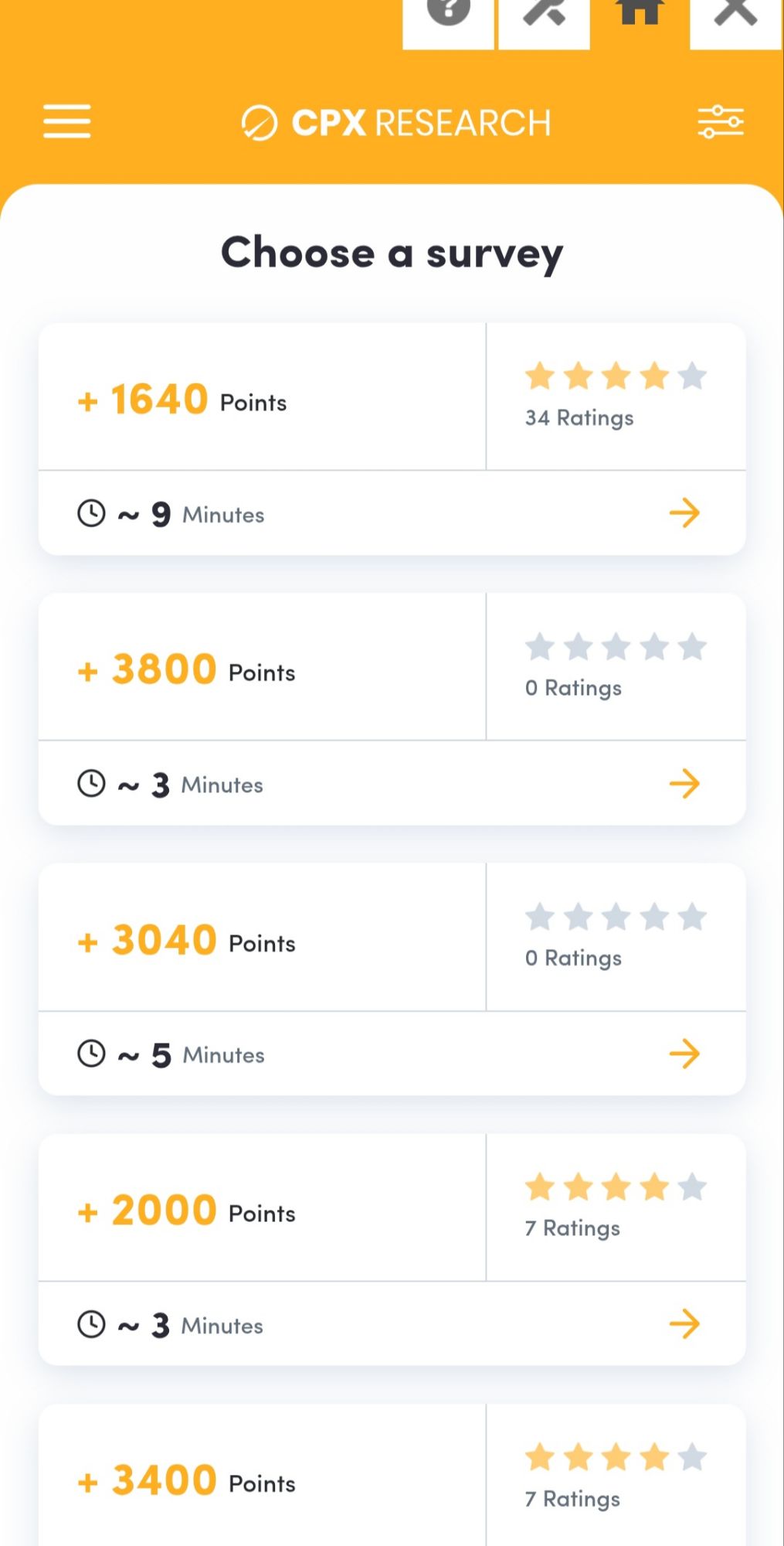 WePointz Survey and Task List